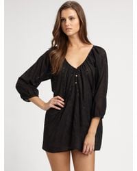 Joie | Black Vintage Eyelet Cotton Coverup | Lyst