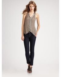 Parker | Metallic Vintage Beaded Vest Tank | Lyst