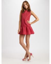 RED Valentino | Red Faille Polka Dot Dress | Lyst