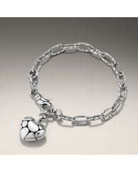 John Hardy | Metallic Link Bracelet with Heart Charm | Lyst