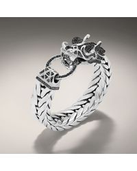 John Hardy | Black Dragon Head Bracelet On Extralarge Rectangular Chain | Lyst