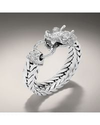 John Hardy | Black Dragon Head Bracelet On Extralarge Rectangular Chain | Lyst