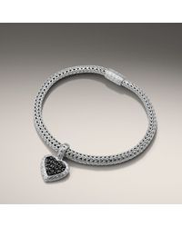 John Hardy | Black Small Heart Charm Bracelet | Lyst