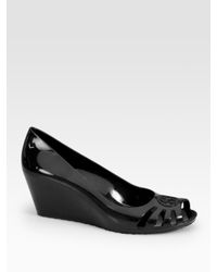 Gucci | Black Marola Jelly Wedge Slides | Lyst