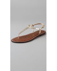 Sam Edelman | Pink Gigi - Rose Gold Thong Flat Sandal | Lyst