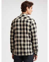 Scotch & Soda | Black Plaid Linen Shirt for Men | Lyst