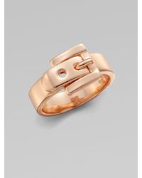 Michael Kors | Pink Rose Gold Tone Buckle Ring | Lyst
