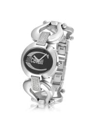 Just Cavalli | Metallic Jc Cruise - Black Horsebit Crystal Bracelet Watch | Lyst