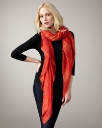 Stella McCartney | Python-print Scarf, Electric Red | Lyst