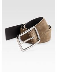 Ferragamo | Brown Fissee Suede Belt for Men | Lyst