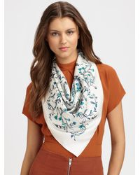 Gucci | White Florasign Silk Scarf | Lyst