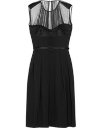 Jonathan Saunders Black Farah Silk-crepe and Tulle Dress