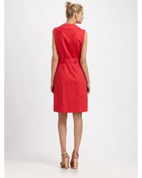 MILLY | Red Maggy Shirt Dress | Lyst