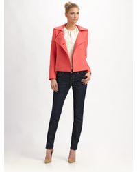 MILLY | Pink Double-Breasted Peacoat | Lyst
