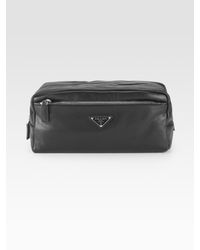 Prada | Black Leather Travel Case for Men | Lyst