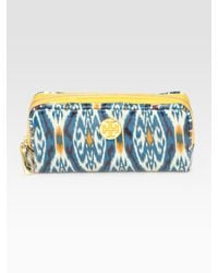 Tory Burch | Blue Coated Poplin Cosmetic Bag | Lyst