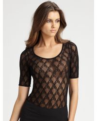 Wolford | Black Floret Lace Shirt | Lyst