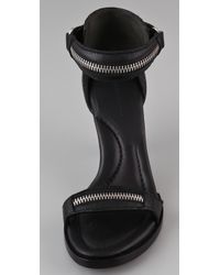 Alexander Wang | Black Gia Zip Sandal | Lyst