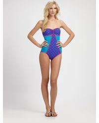 Marc By Marc Jacobs | Purple Marc by Marc Jacobs One-Piece Bandeau Swimsuit | Lyst