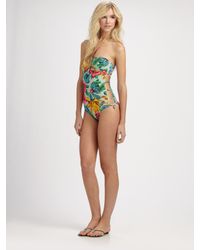 Marc By Marc Jacobs | Green One-Piece Havana Floral Cutout Swimsuit | Lyst