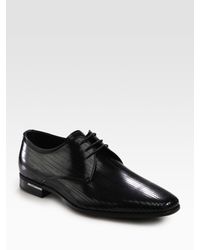 Prada | Black Perforated Blucher Oxfords for Men | Lyst