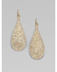 ABS By Allen Schwartz | Metallic Pavé Teardrop Earrings | Lyst
