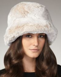 Lyst - Prada Faux-fur Cloche Hat in White