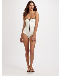 Lisa Marie Fernandez | White The Leigh Bandeau Swimsuit | Lyst