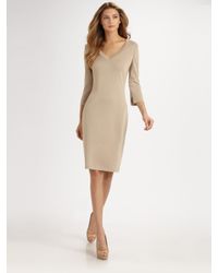 St. John | Natural Wool Dress | Lyst