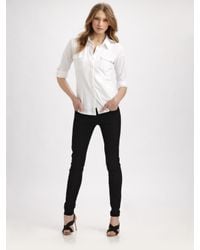 Eileen Fisher | White Organic Cotton Button-down Shirt | Lyst