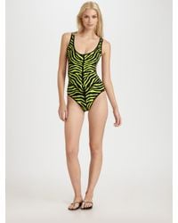 Michael Kors | Green One-piece Cutout Swimsuit | Lyst