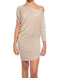 Parronchi | Natural Stretch Ribbed Knit Dress | Lyst