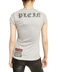 Philipp Plein | Gray Swarovski Jadore Cotton Jersey T-shirt | Lyst