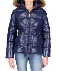 Pyrenex | Blue Racoon Hood Laquer Nylon Down Jacket | Lyst