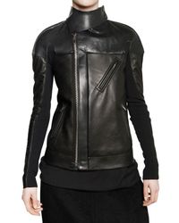 Rick Owens | Black Nappa & Tumbled Calfskin Leather Jacket | Lyst
