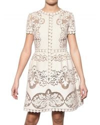 Valentino | White Cotton Guipure De Flandre Dress | Lyst