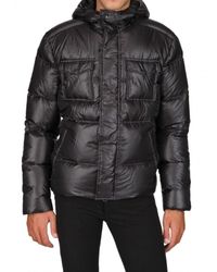 Add | Black Ultra Light Shiny Nylon Hooded Down Jack for Men | Lyst