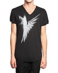 Ann Demeulemeester | Black Hummingbird Print Jersey T-shirt for Men | Lyst