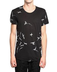 Ann Demeulemeester | Black Hummingbird Print Jersey T-shirt for Men | Lyst