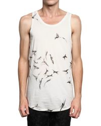 Ann Demeulemeester | White Hummingbird Print Jersey Tank Top for Men | Lyst