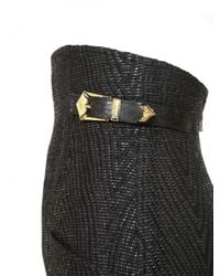 Balmain | Black High Waisted Raffia Skirt | Lyst