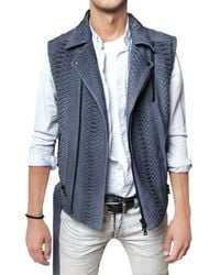 Balmain | Gray Python Vest for Men | Lyst