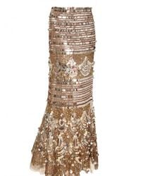 Blumarine | Metallic Sequin Silk Net Skirt | Lyst