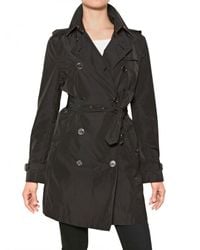 Burberry Brit | Black Buckingham Nylon Trench Coat | Lyst
