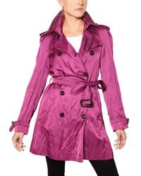 Burberry | Purple Wilmont Washed Viscose Satin Trench Coat | Lyst