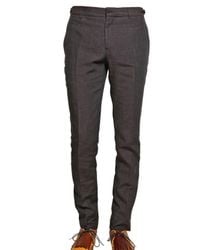 Burberry Prorsum | Brown 17cm Chambray Linen Skinny Fit Trousers for Men | Lyst