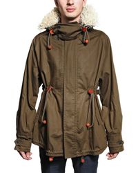 Burberry Prorsum | Green Raffiatrimmed Parka Coat for Men | Lyst