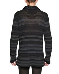 Burberry Prorsum | Blue Raffia Collar Cotton Crochet Knit Coat for Men | Lyst