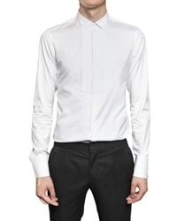 Burberry Prorsum | White Pleated Plastron Poplin Tuxedo Shirt for Men | Lyst