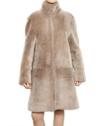 Calvin Klein | Natural Needle Punched Lamb Shearling Fur Coat | Lyst
